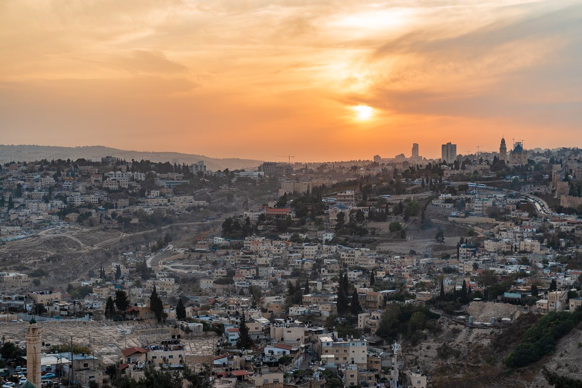 Widok na Jerozolimę z Wzgórza Oliwnego.